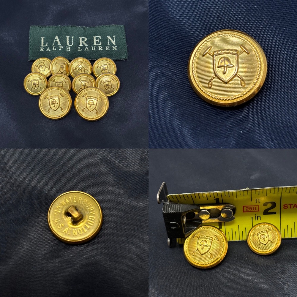 Ralph Lauren Gold Blazer Buttons Waterbury USA Crest Replacement Set Lot 10